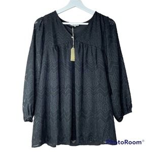 Jodifl Black Bohemian Boho Long Sleeve Mini Dress Tunic Size S Small New W Tags